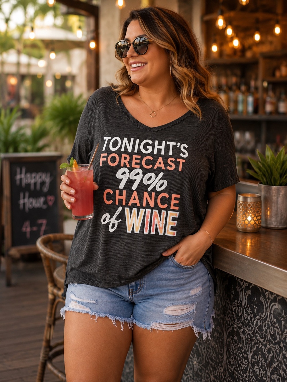 Tee Shirt Graphic Novelty #EVCR XL Made in Mexico Screen Print Girls Night Out